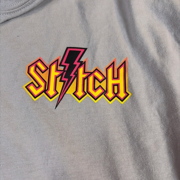 Disney Stitch Live Long Sleeve Henley Shirt Rock Band Style Gray – Size M 1353 - Picture 5 of 5